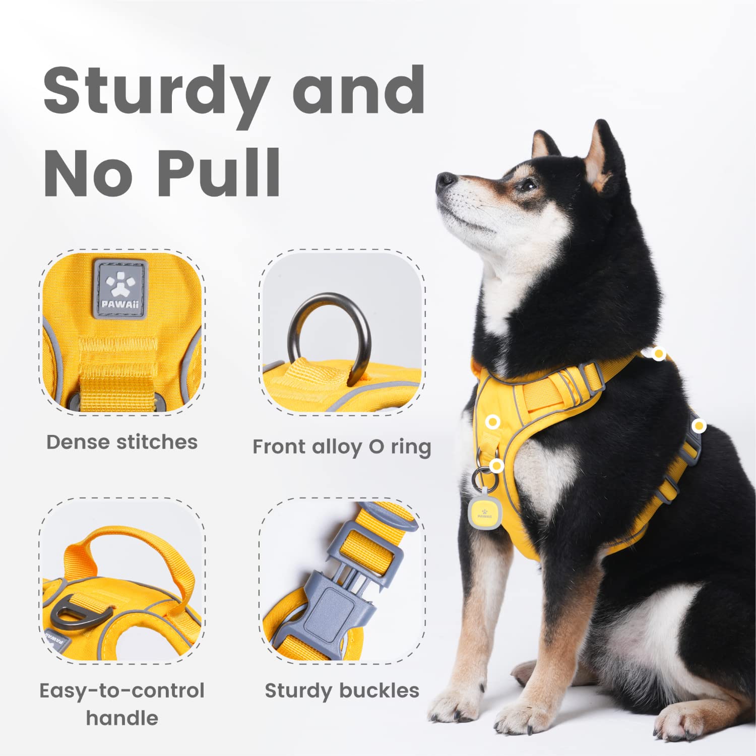 Pawaii No-Pull Harness with traffic handle for quick, confident control.