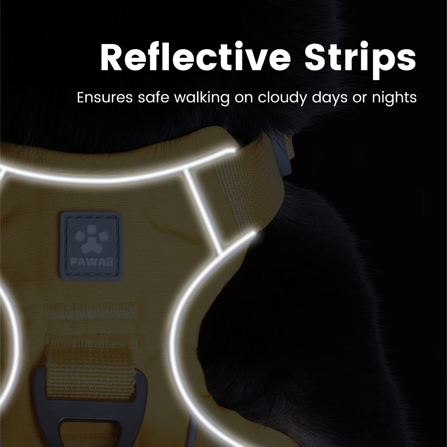 Pawaii No Pull Harness adjustable fit designed for larger dogs.