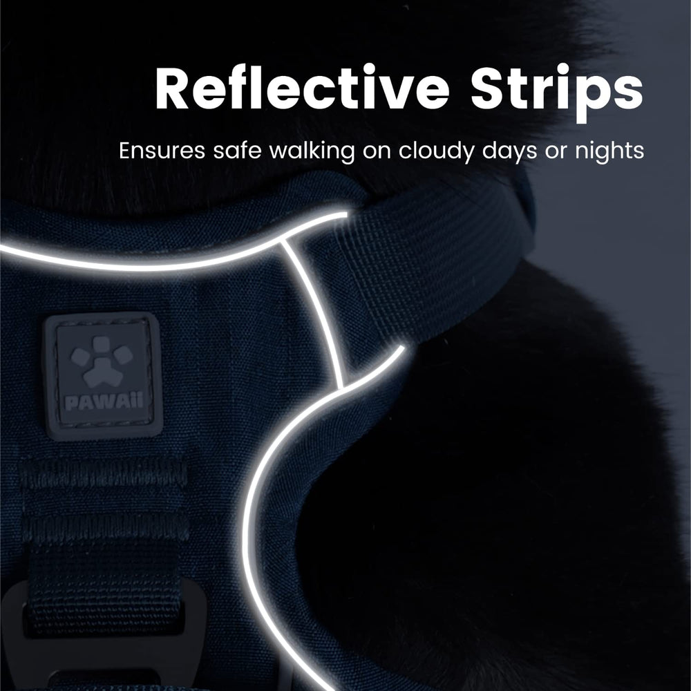Pawaii no-pull harness durable-webbing-buckles supports long-lasting use.