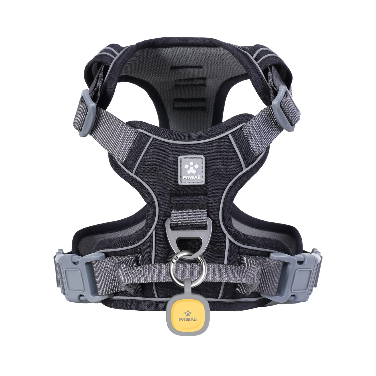 Pawaii No Pull Harness with front O-ring control for smoother leash guidance during walks.