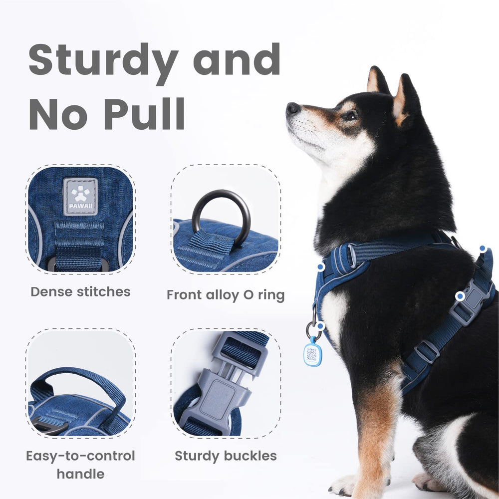 Pawaii no-pull harness reflective-strips visible at night for safety.