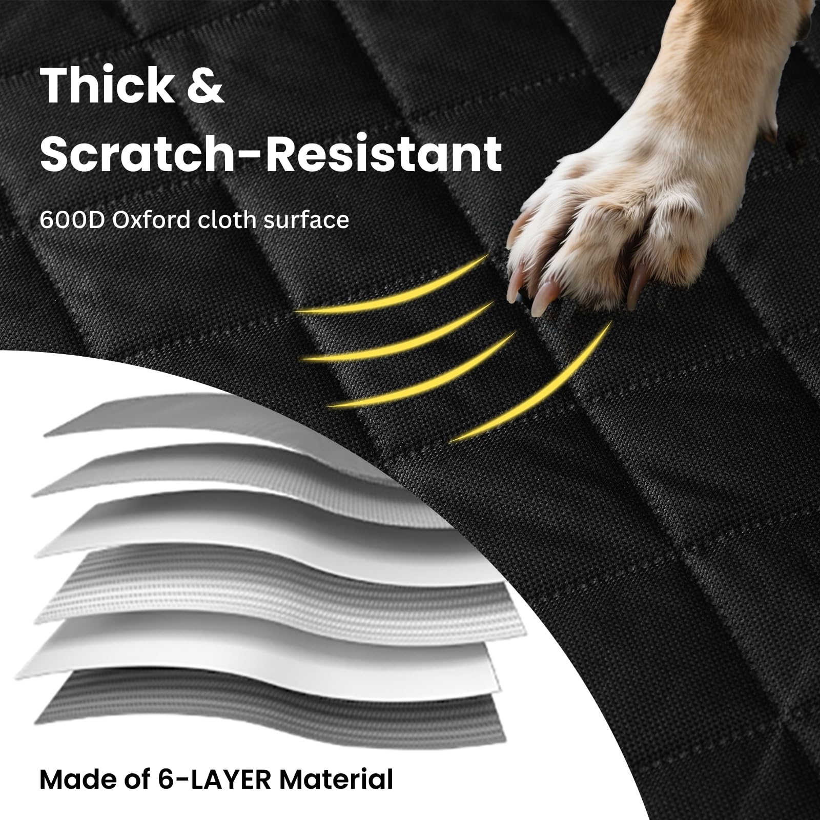 Pawander raised side-wings protect doors and upholstery from paw marks