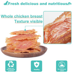 Pawant Chicken Jerky dog treats close-up texture highlighting lean protein for active dogs.
