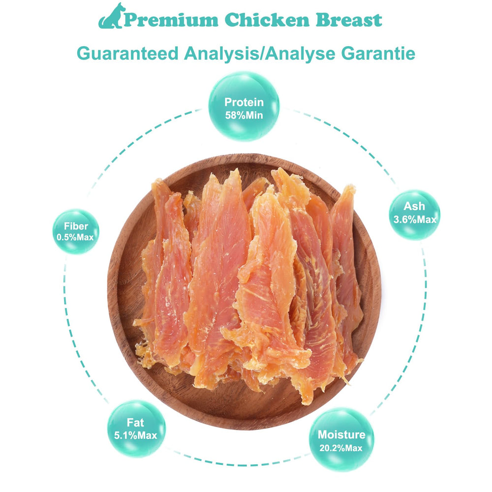 Pawant Chicken Jerky drying process image hints at high-quality air-dried meat at 80°C.