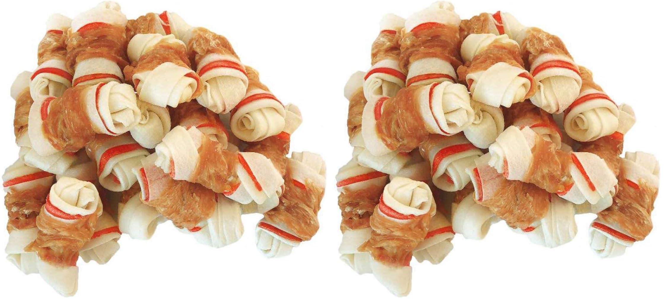 Pawant chicken-wrapped rawhide bone small-dog 2.5-inch chew close-up for satisfying chew