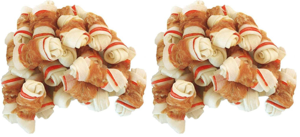 Pawant chicken-wrapped rawhide bone small-dog 2.5-inch chew close-up for satisfying chew