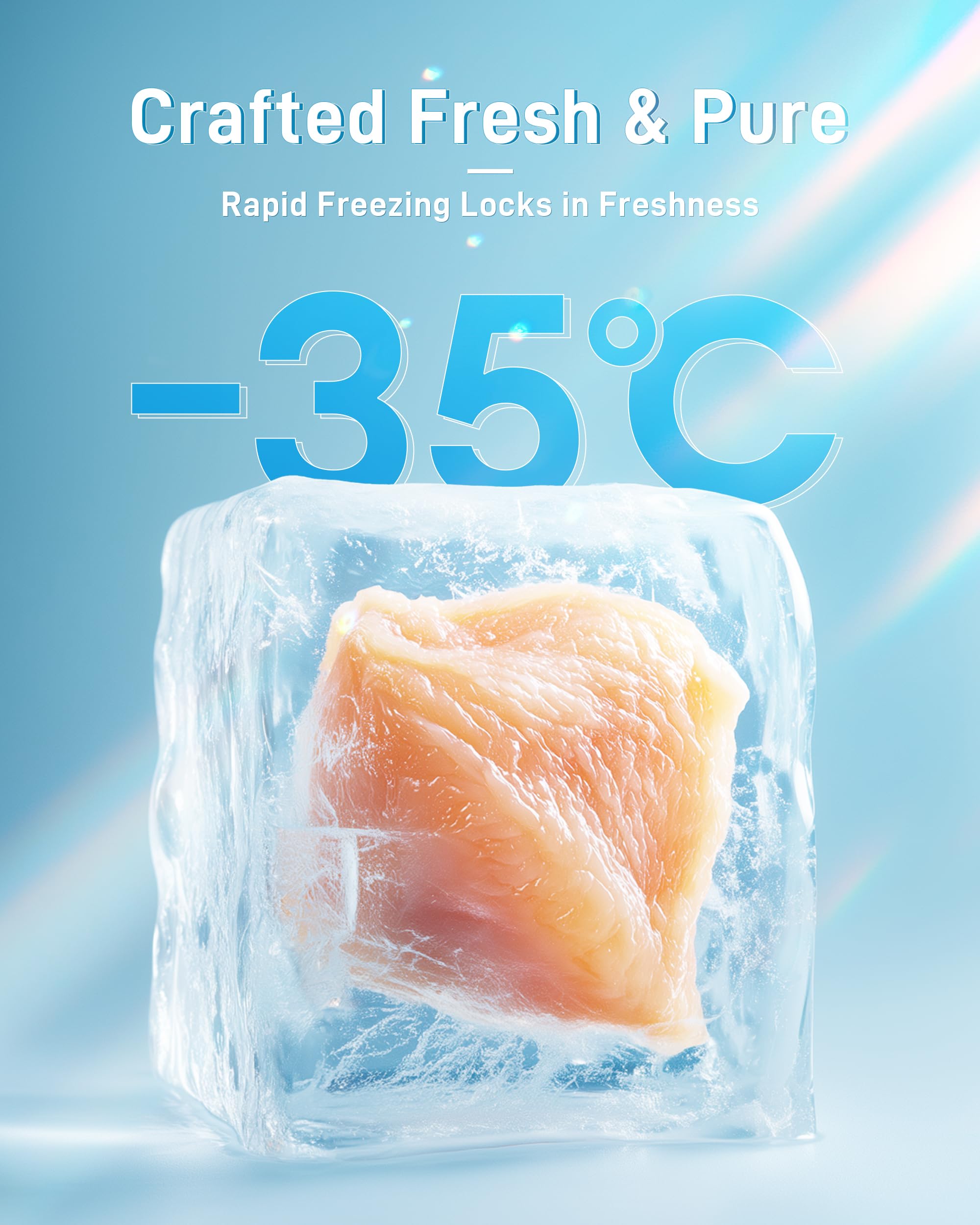Pawaura freeze-dried chicken crunch closeup highlights crispy texture and flavor.