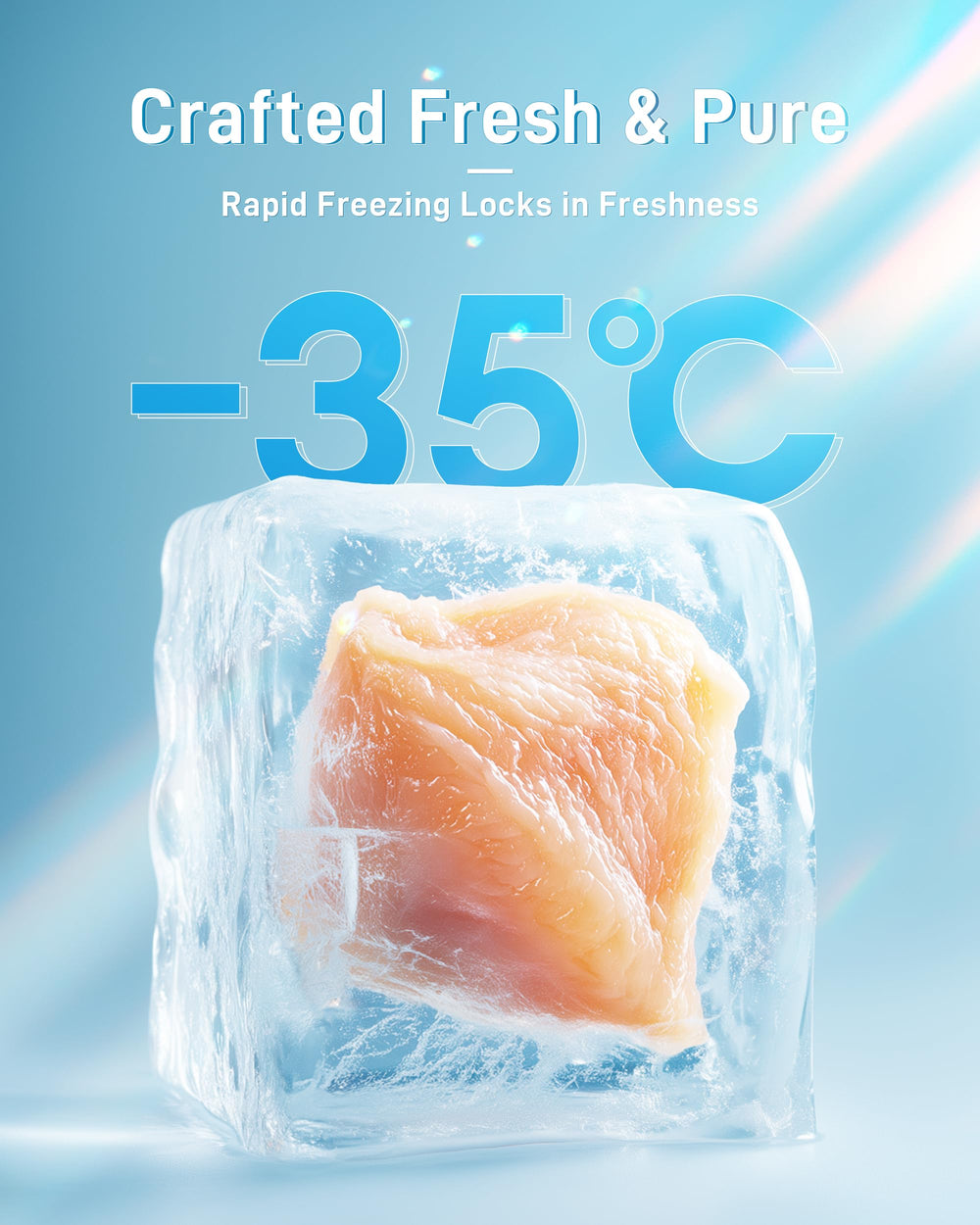 Pawaura freeze-dried chicken crunch closeup highlights crispy texture and flavor.