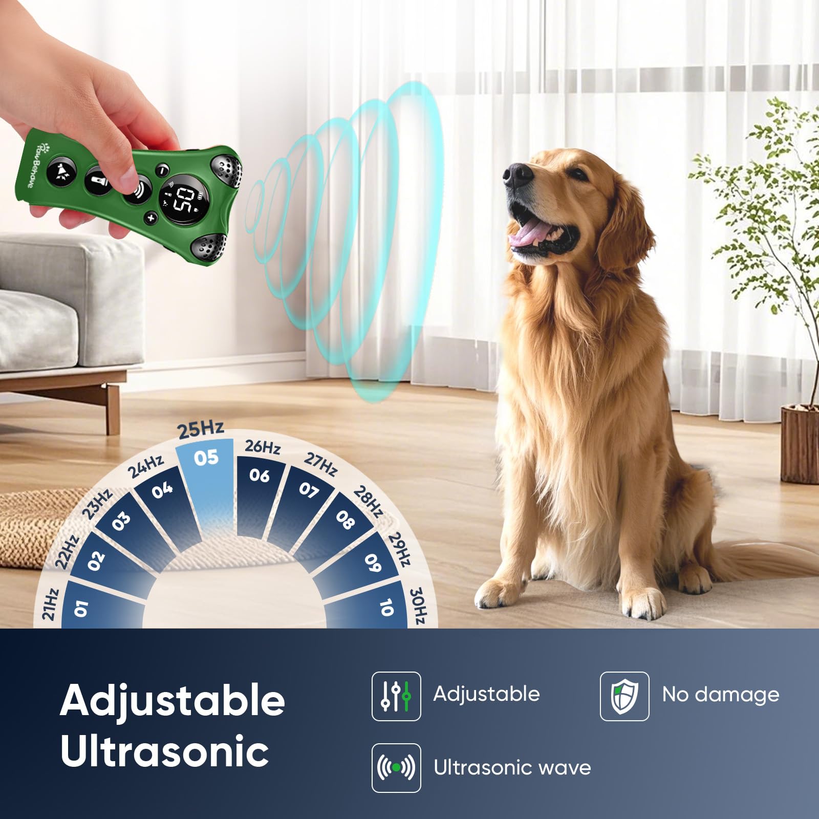 PawBehave compact handheld design underscores portability for indoor and outdoor use.