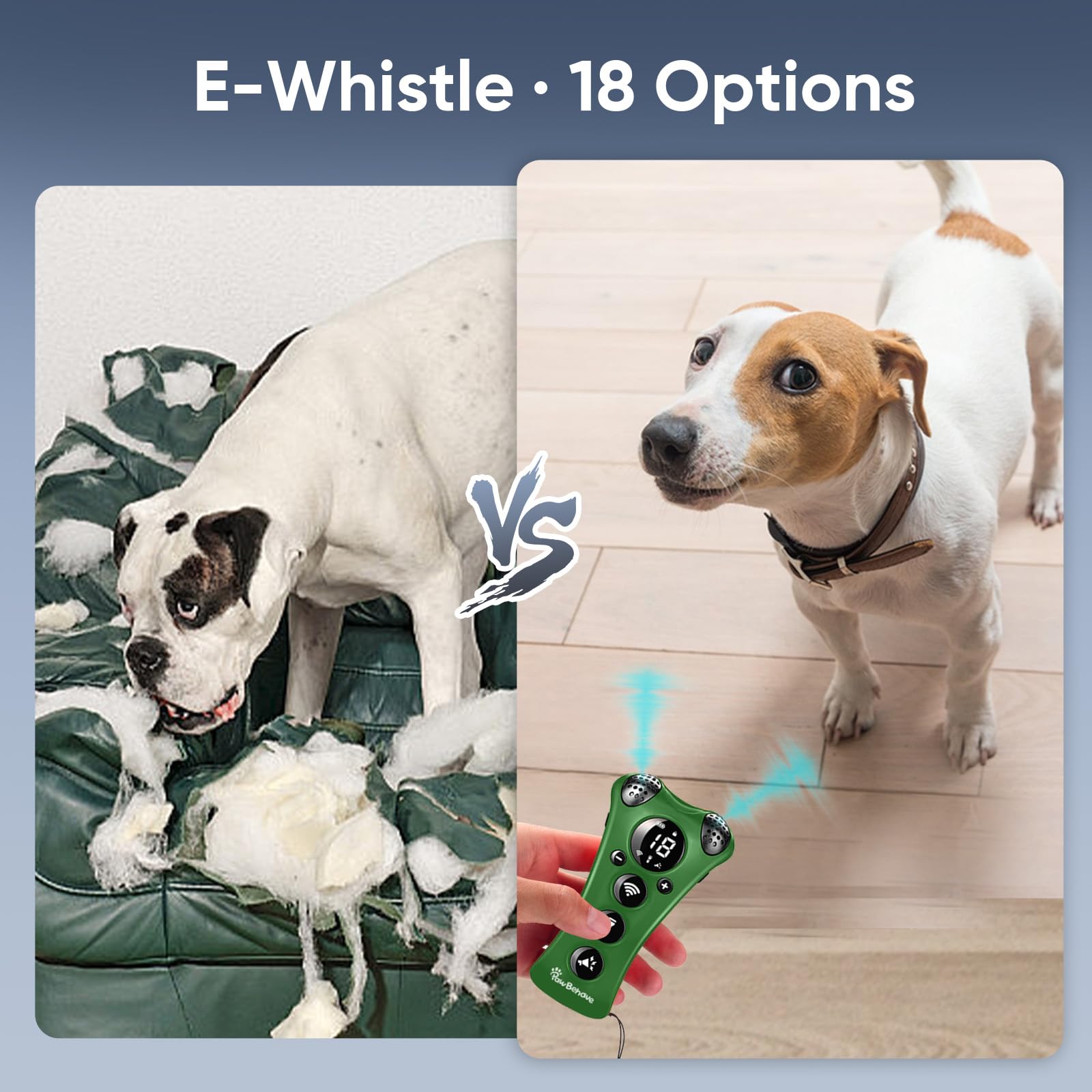 PawBehave LCD display control panel shows simple training adjustments at a glance.