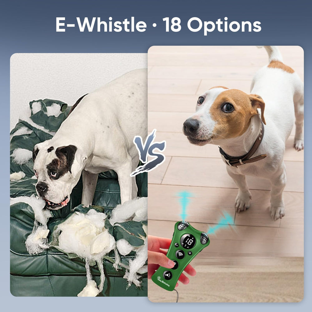 PawBehave LCD display control panel shows simple training adjustments at a glance.