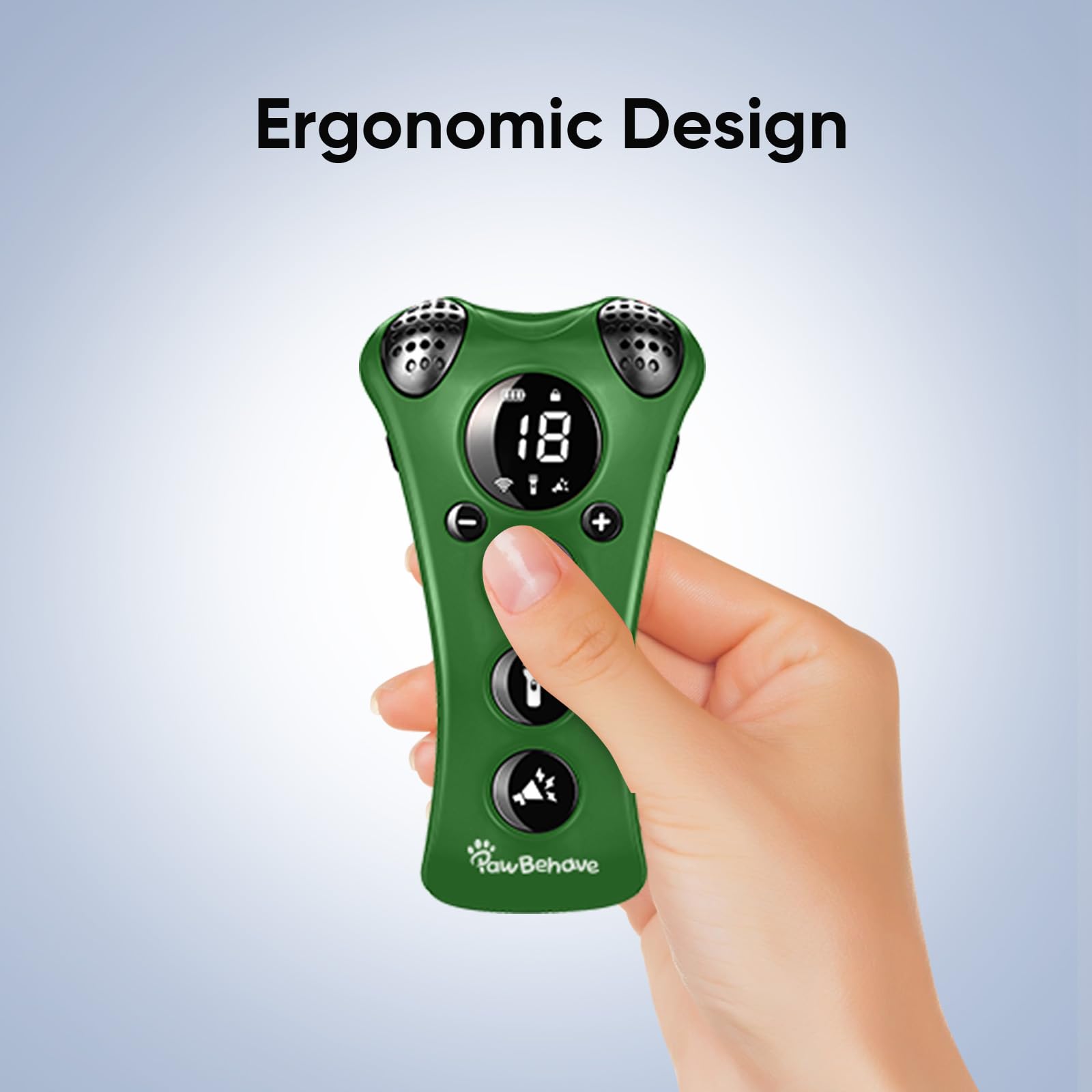 PawBehave ultrasonic levels dial highlights 10 adjustable frequencies for different dogs.
