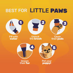 Paw Buddy Paw Cleaner in use during a gentle paw cleaning routine.