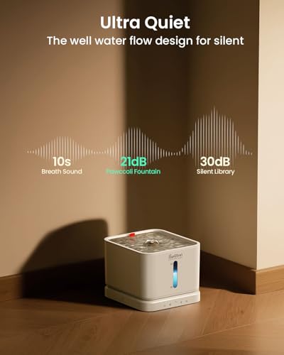 Pawccoli continuous-flow mode image shows plugged-in operation for uninterrupted water supply.