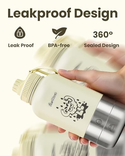 Double-walled insulation on Pawccoli bottle keeps water cold for hours.
