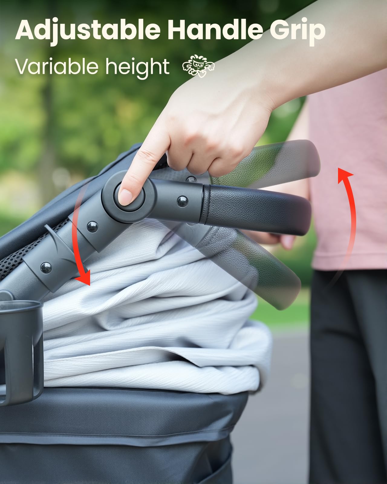 Pawccoli stroller single-foot brake for easy stopping