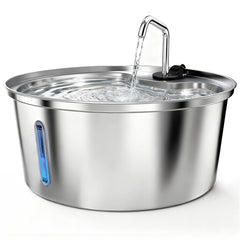 Pawccoli water fountain LED window lit mode enhances visibility and encourages drinking.