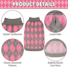 PAWCHIE dog sweater leash hole back design supports easy harness use