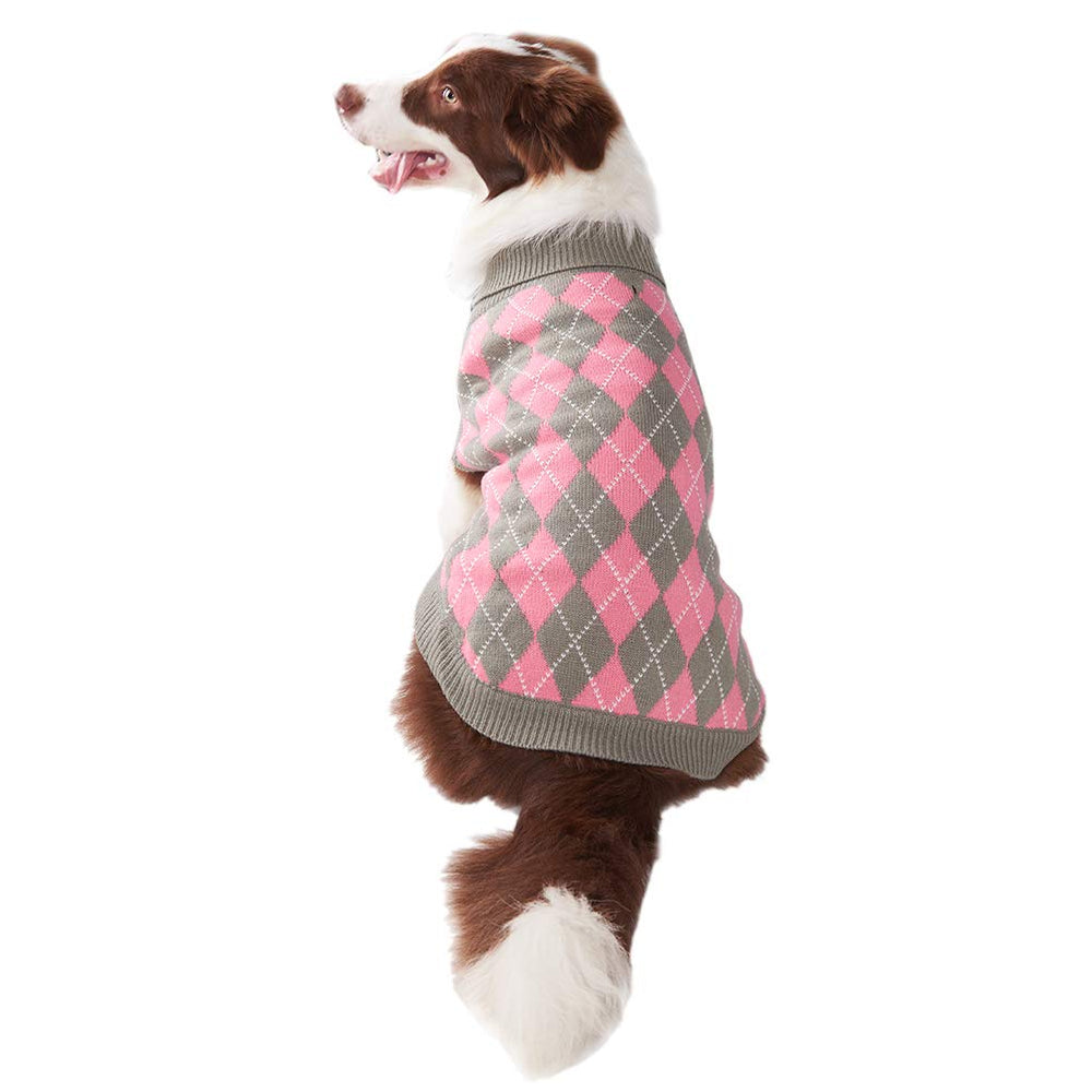 PAWCHIE holiday plaid dog sweater ideal for festive photos outdoors