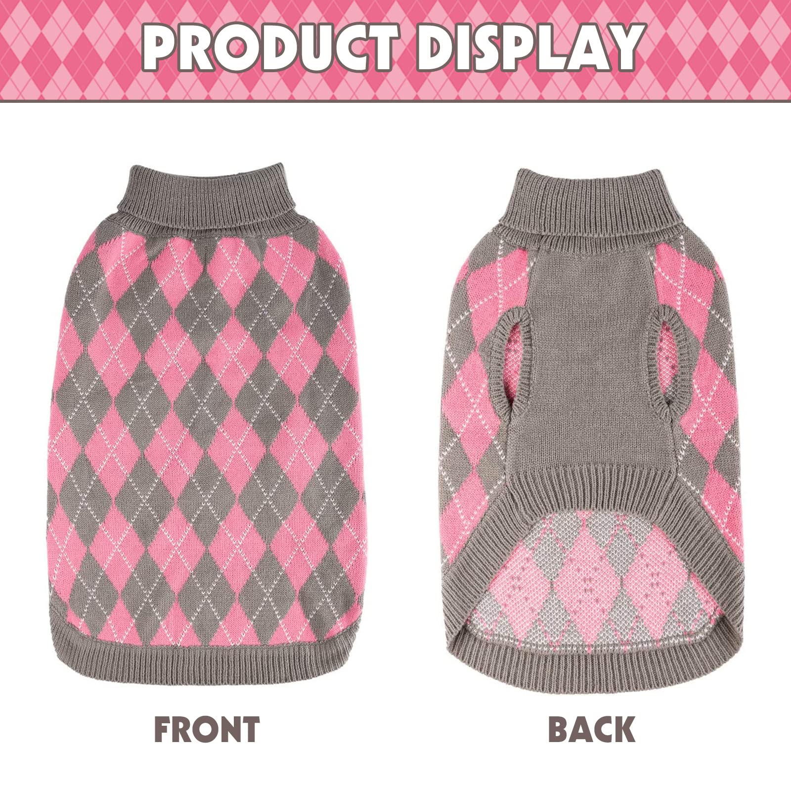PAWCHIE large dog sweater knit turtleneck provides cozy coverage on cold days