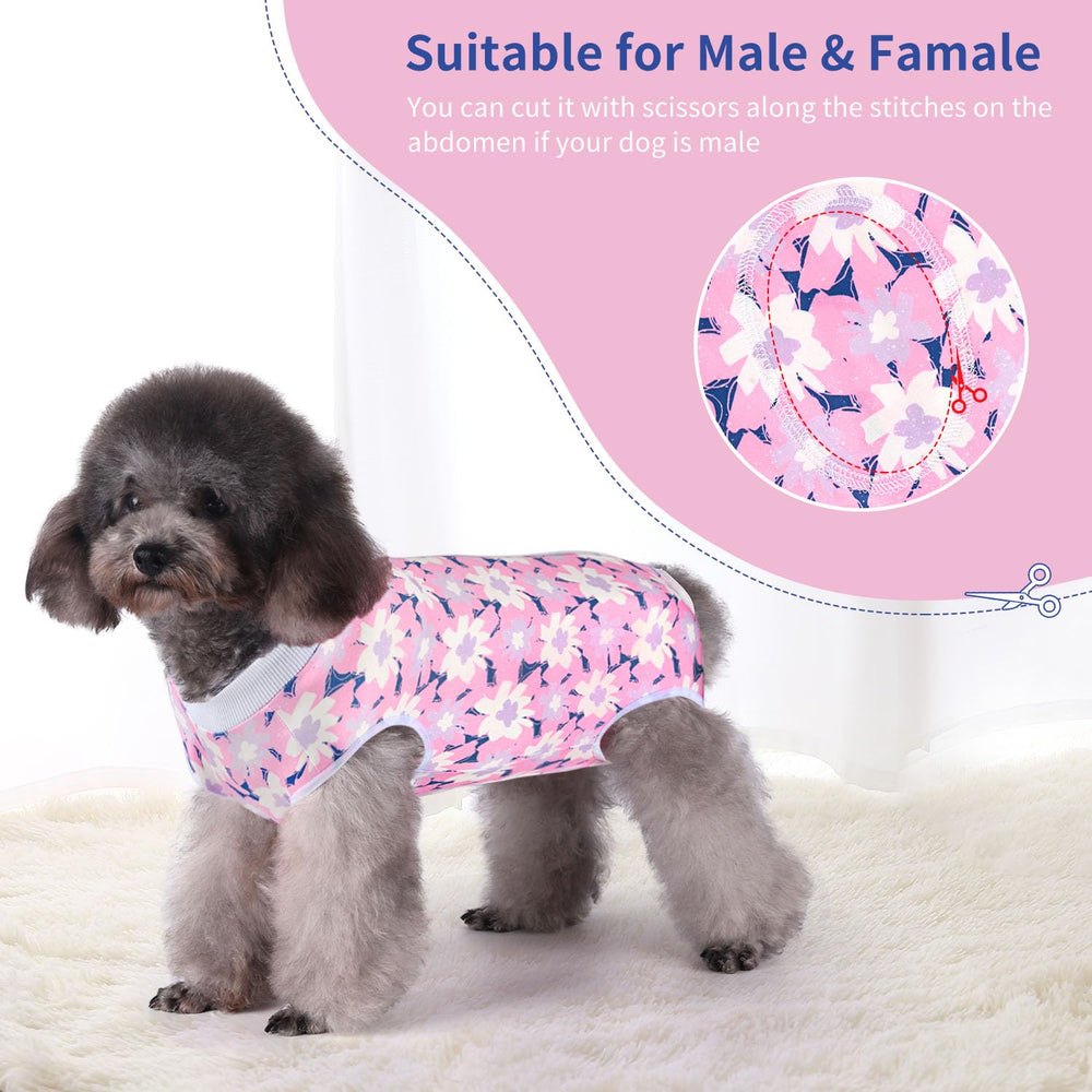 Pawcomon dog surgery recovery suit abdominal-area protection, soft fabric.