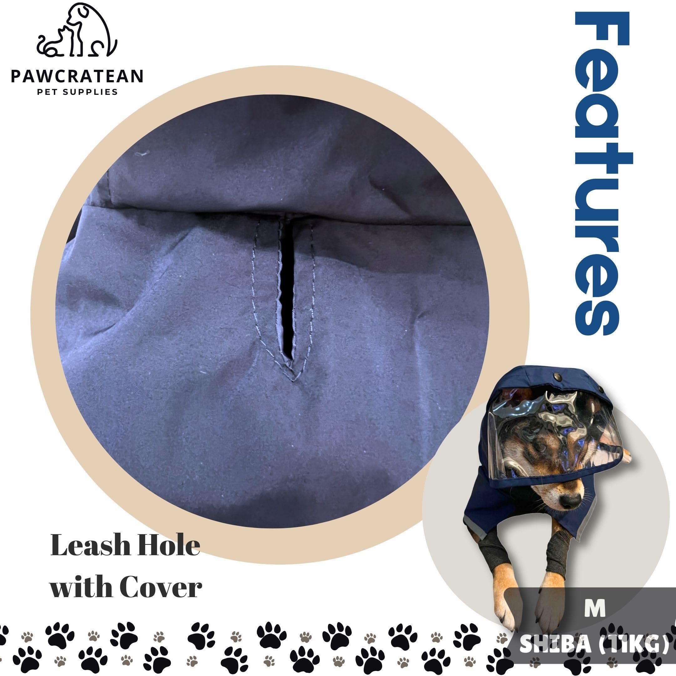 Pawcratean dog raincoat breathable fabric keeps dog comfortable.