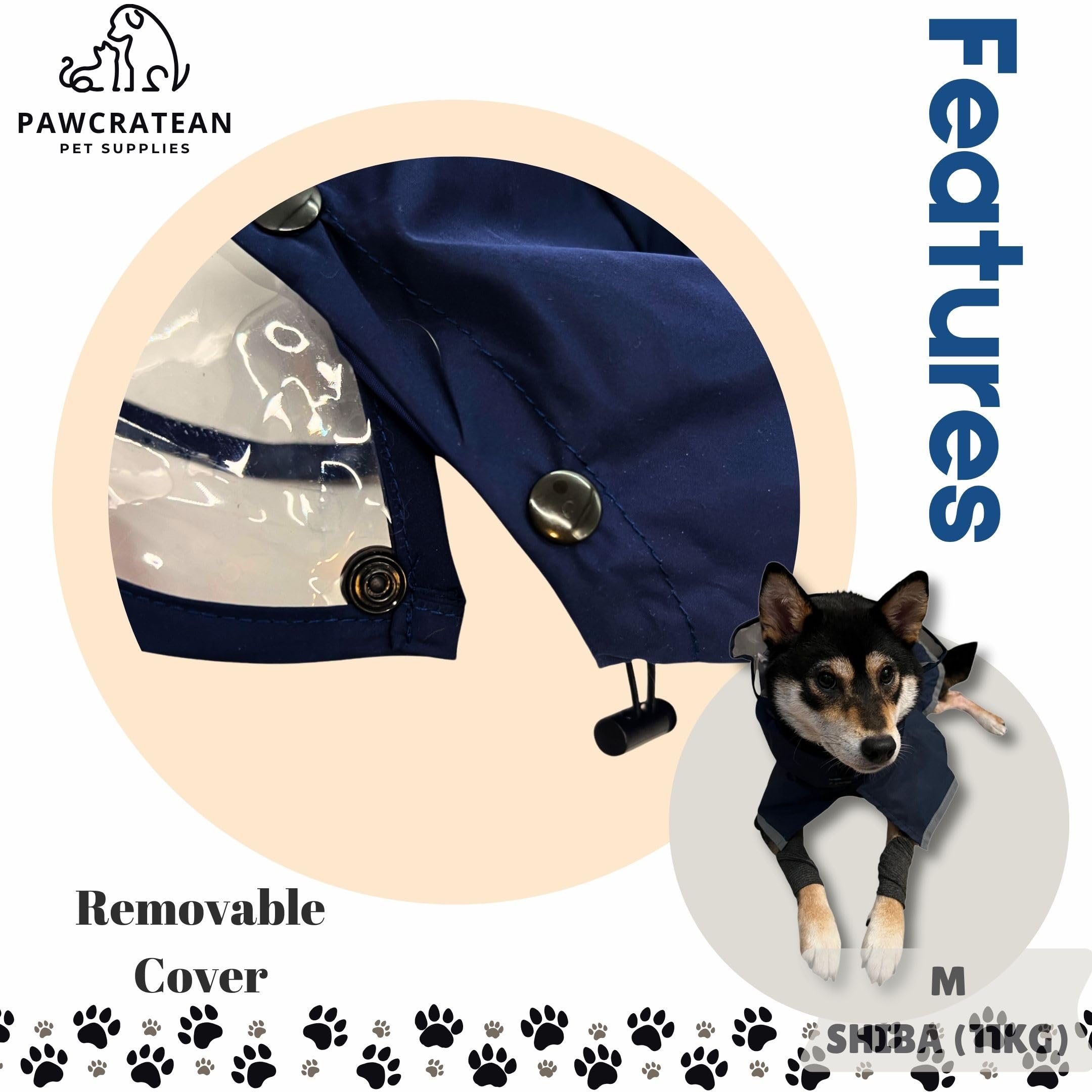 Pawcratean dog raincoat machine-wash care for easy cleaning.