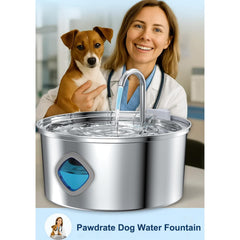 Pawdrate water fountain quadruple filtration removes impurities for crisper-tasting water.