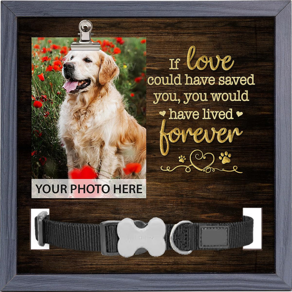 Pawfect House memorial frame with collar display creates a comforting memory keepsake.