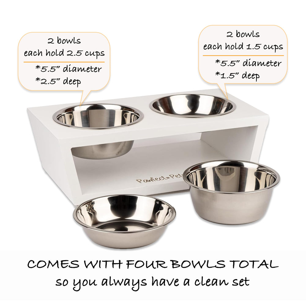 Pawfect Pets elevated bowls stand non-slip base reduces sliding during meals