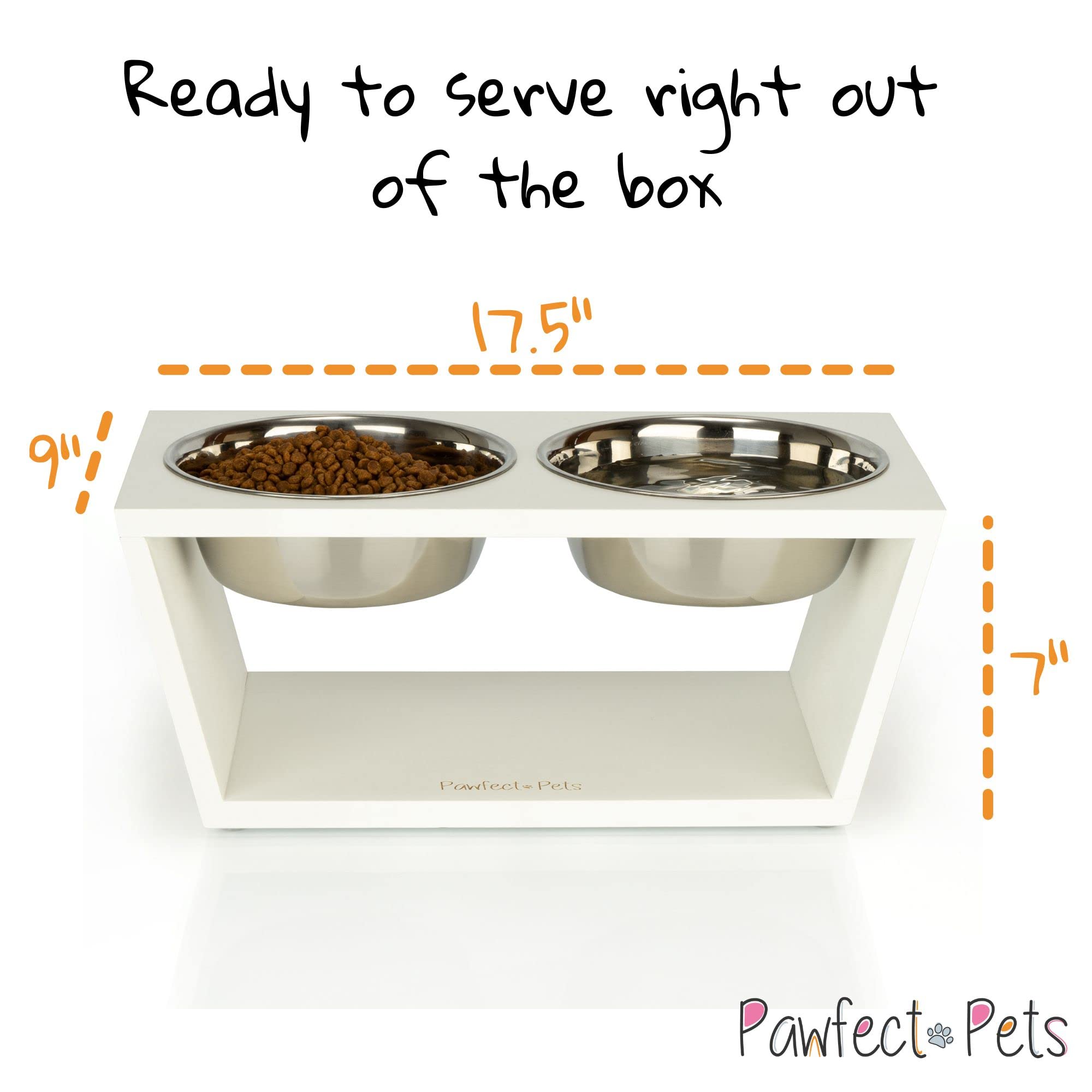 Pawfect Pets elevated stand 7inch height, ideal for medium dogs.