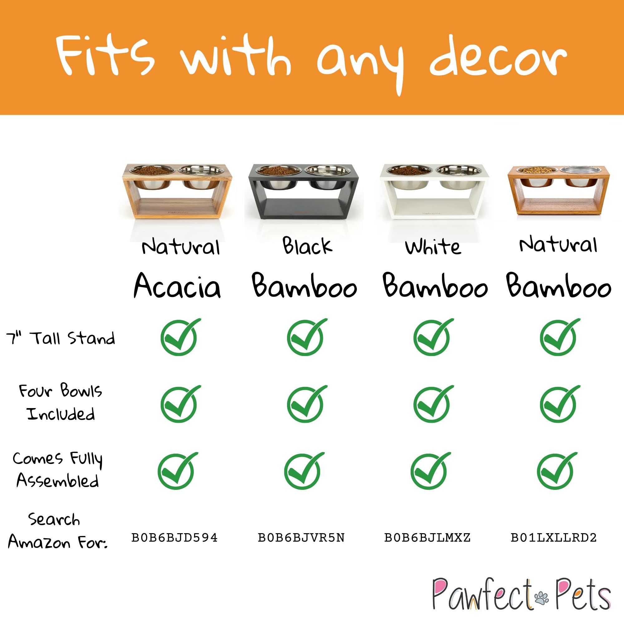 Pawfect Pets black finish blends with decor while keeping bowls secure.
