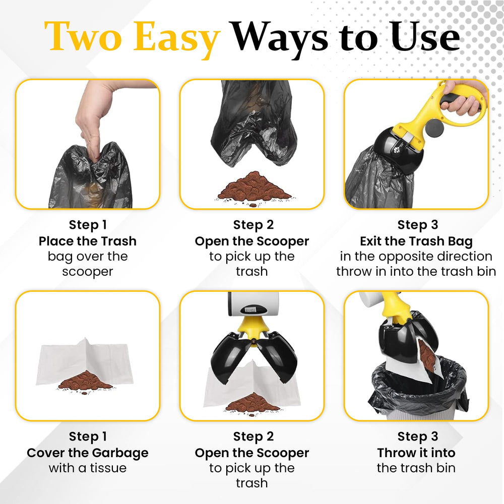 Pawfect Pups Poop Scooper with bag attachment for on-the-go disposal.