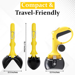 Pawfect Pups black scooper demonstrates durable surface for frequent outdoor use.