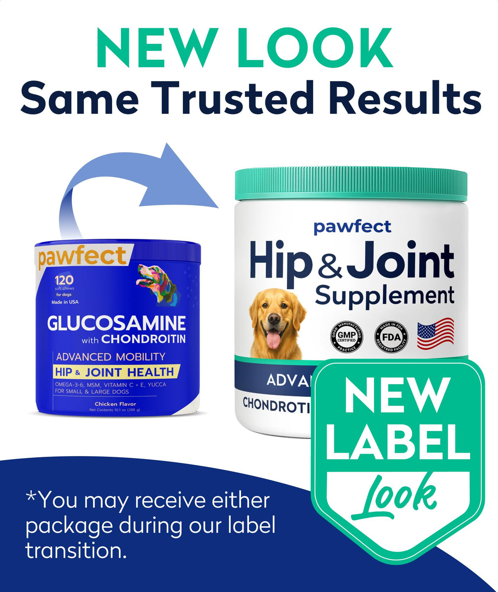 PAWFECTCHEW 180-count jar for long-term joint support.