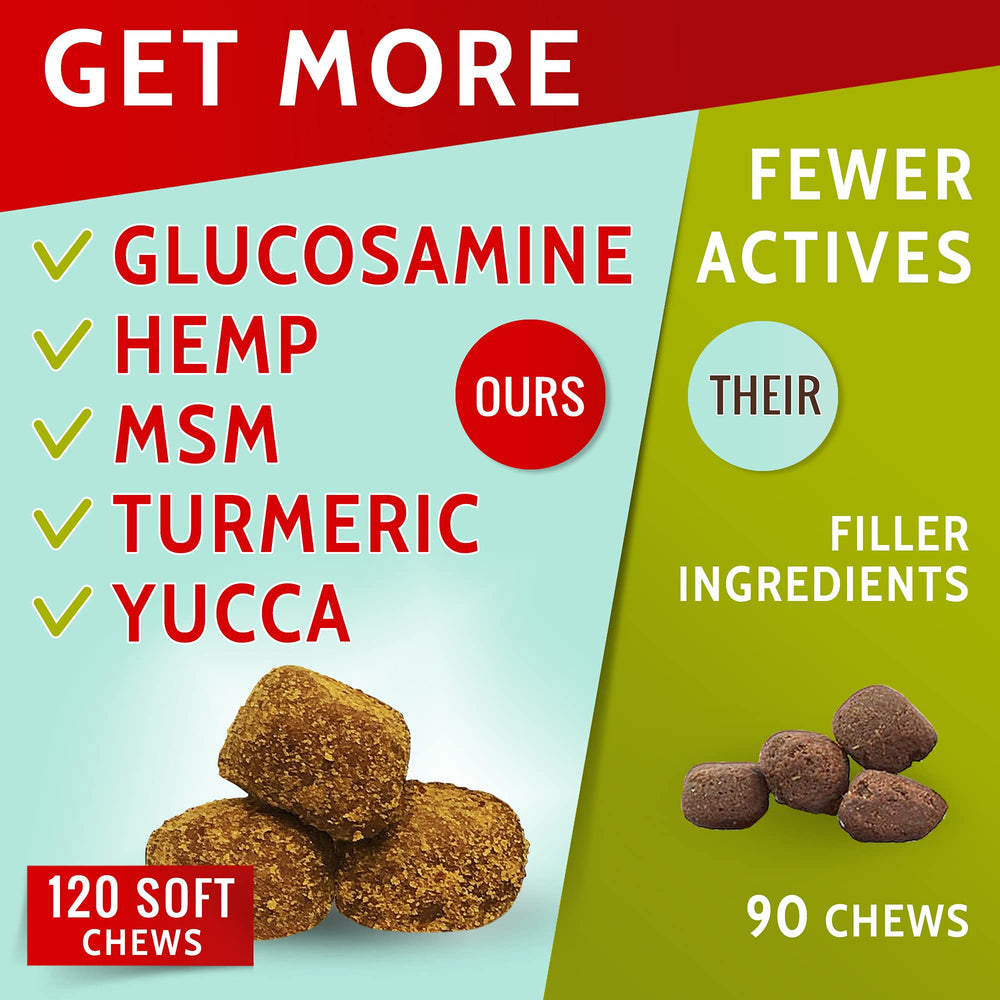 PAWFECTCHEW ingredients panel shows glucosamine, chondroitin, turmeric, MSM.