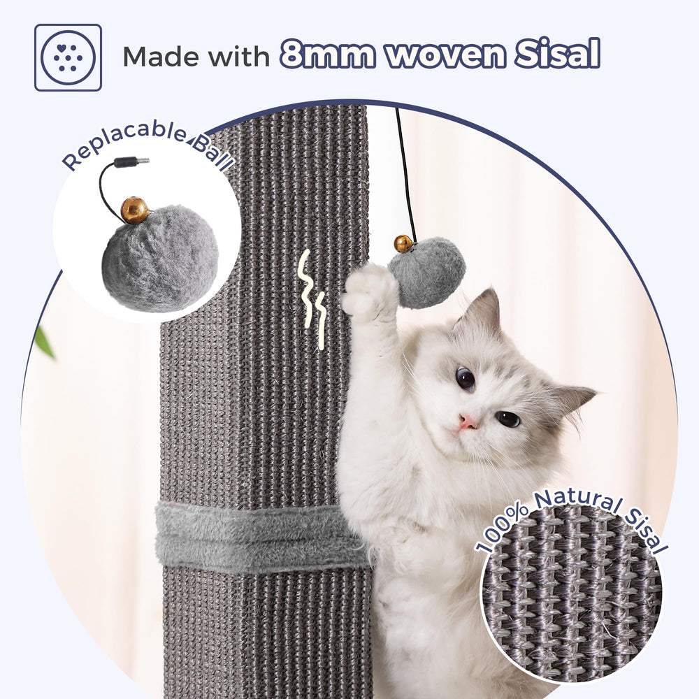 Pawfessor 33 inches tall scratching post enables full body stretches.