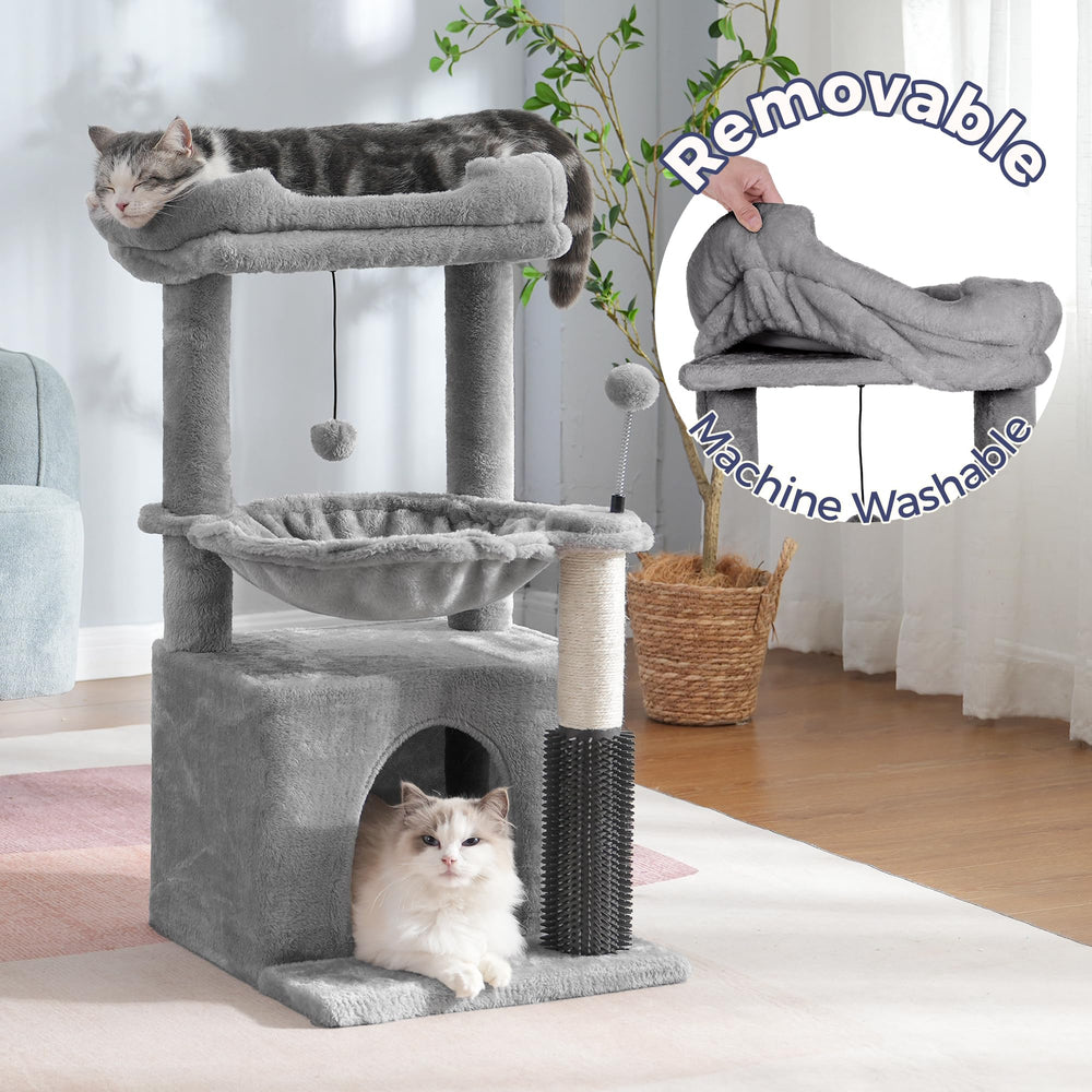 Pawfessor cat tree 32in natural sisal posts encourage claw sharpening and activity.