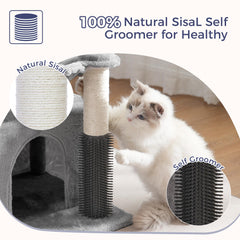 Pawfessor cat tree 32in removable perch enables flexible window-watching setups.
