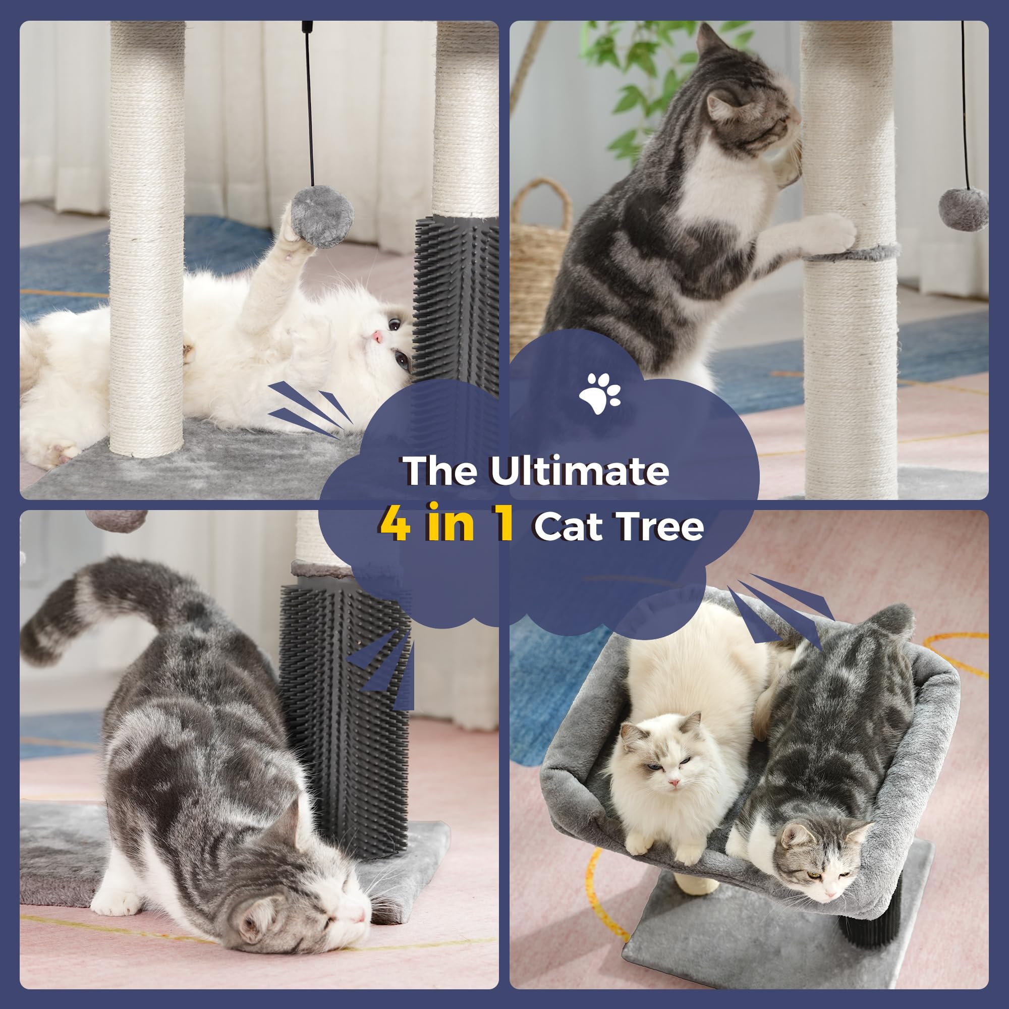 Pawfessor danging ball adds interactive play for indoor cats.