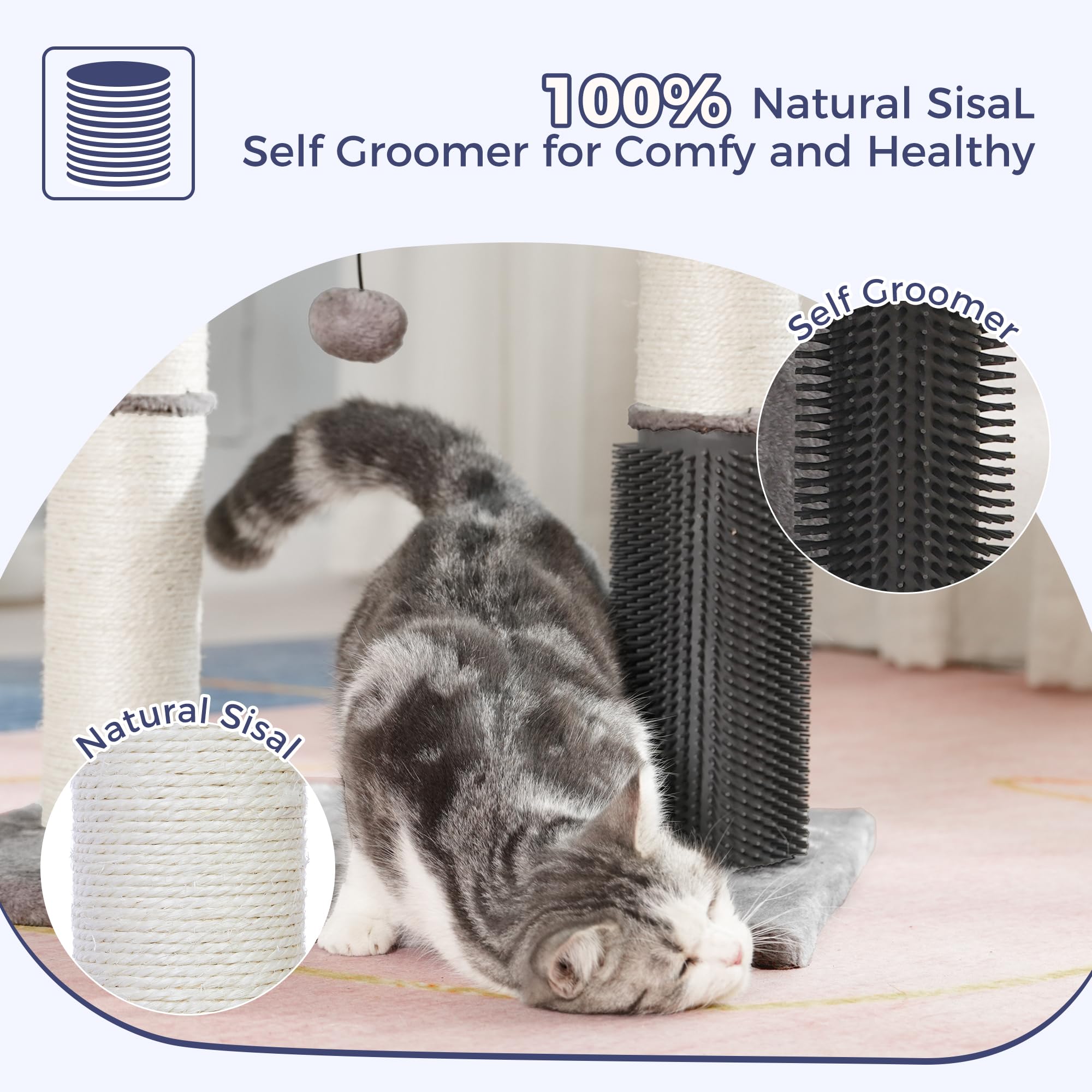 Pawfessor self-groomer delivers gentle grooming sessions to reduce loose fur.
