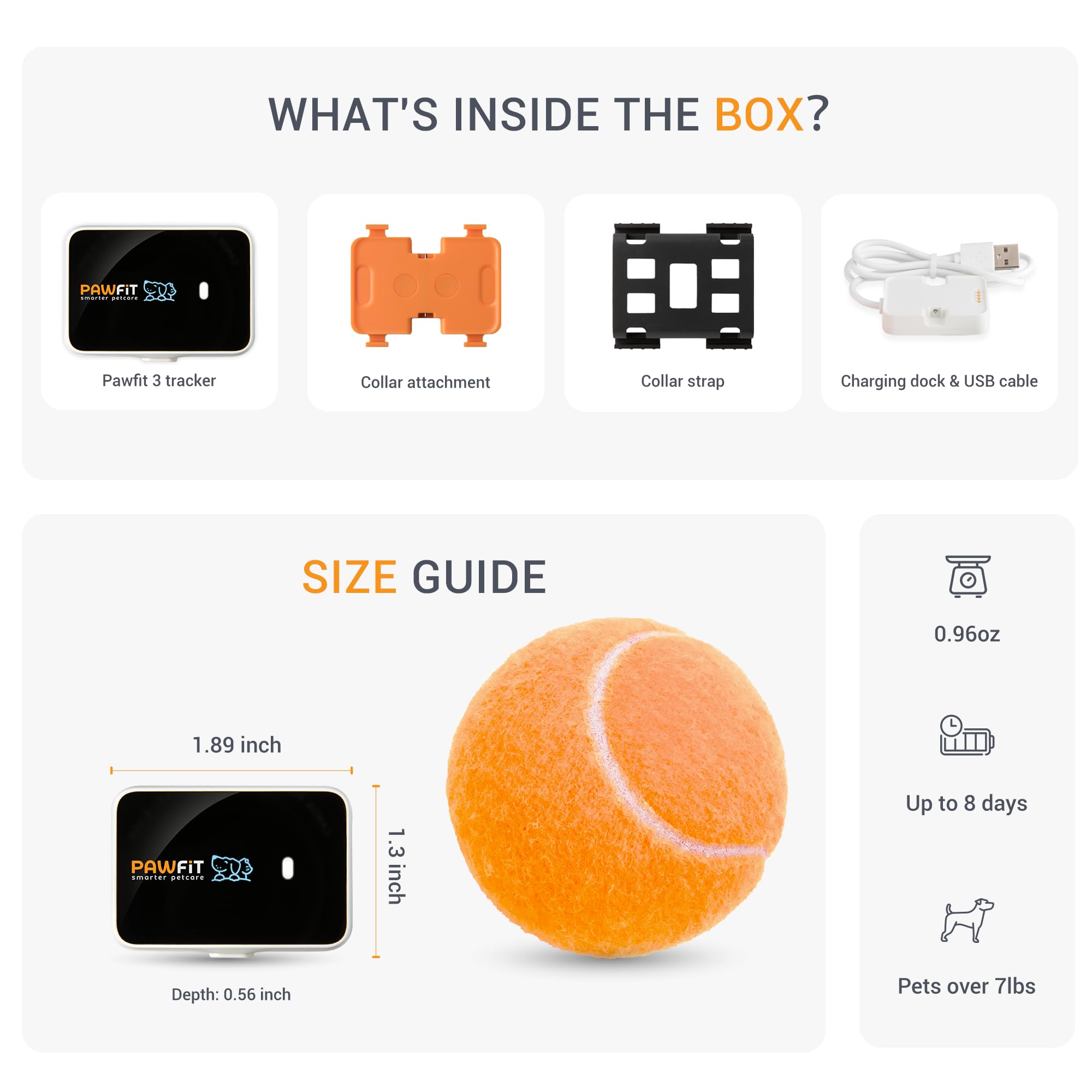 Pawfit activity monitoring tracks steps, calories, and distance for fitness insight.