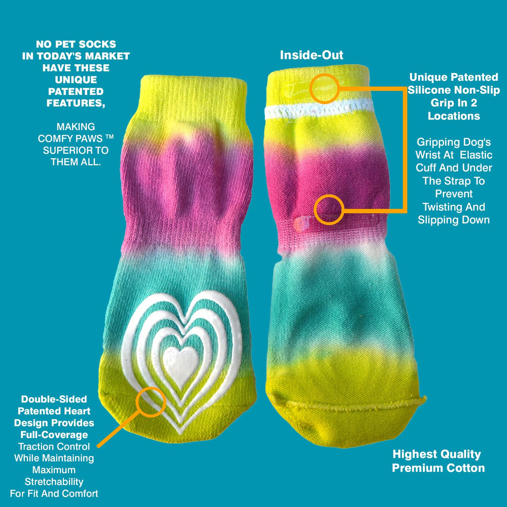 PawFlex Comfy Pawz non-slip traction on slick floors supports safe indoor activity.