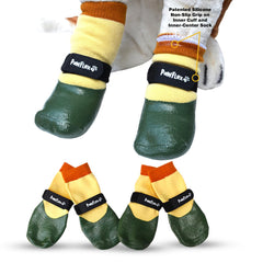 PawFlex Double-Dipped Waterproof Dog Socks provide sure-footed traction on slick surfaces.