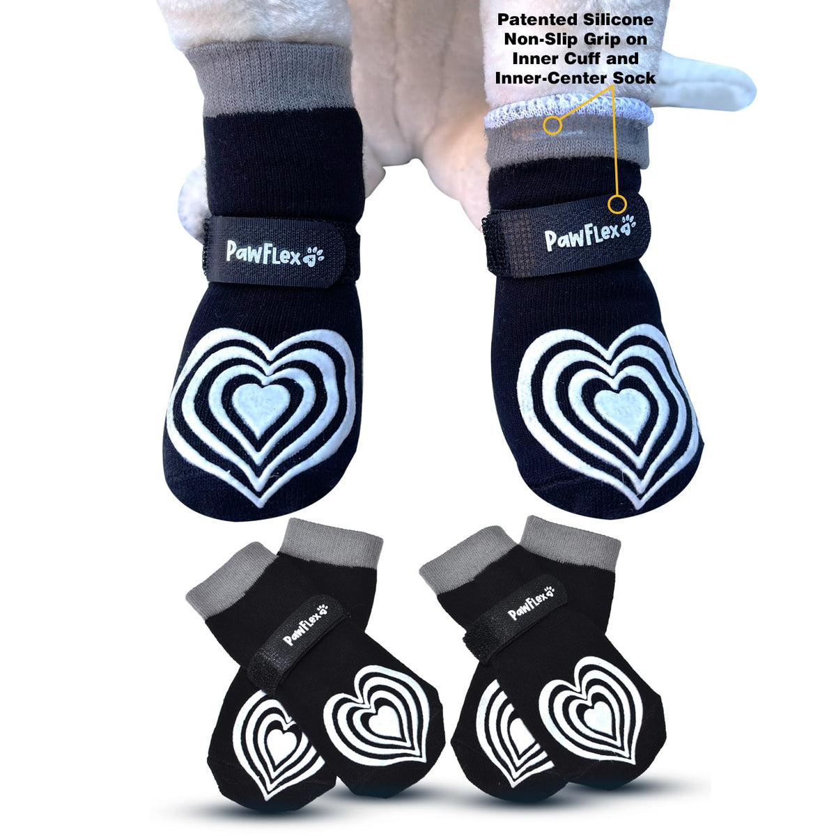 PawFlex medical therapeutic dog socks closeup cuff with non-slip grip for secure fit