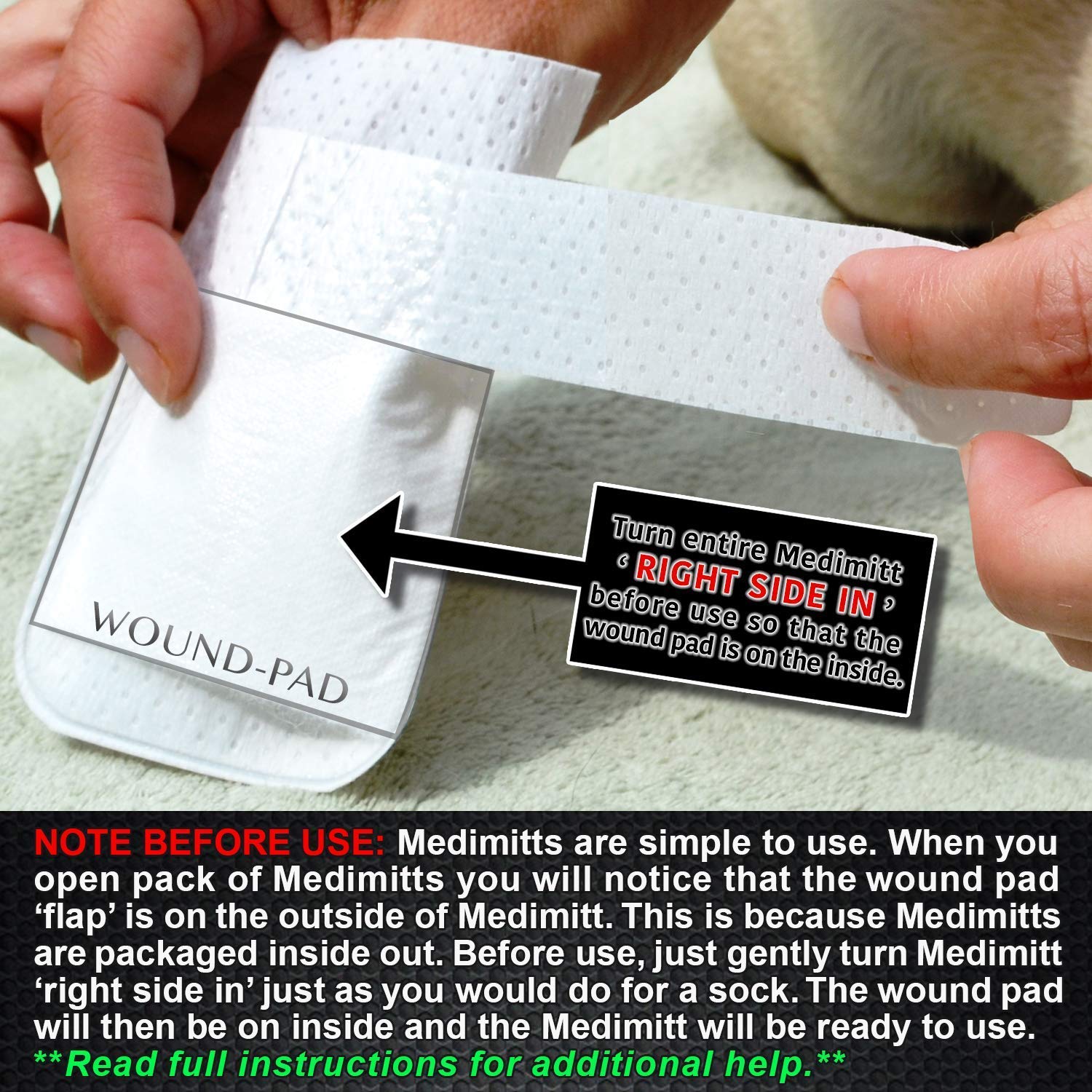 PawFlex Medimitt breathable material demonstrates comfortable paw coverage