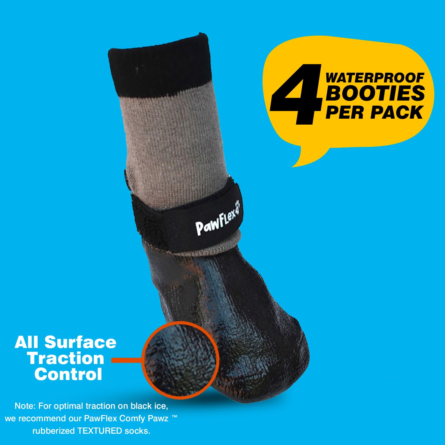 PawFlex soft upper sock stretches for easy on/off and comfort.