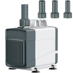 Pawfly 1060GPH pump top view shows compact fit for 100–200 gallon setups