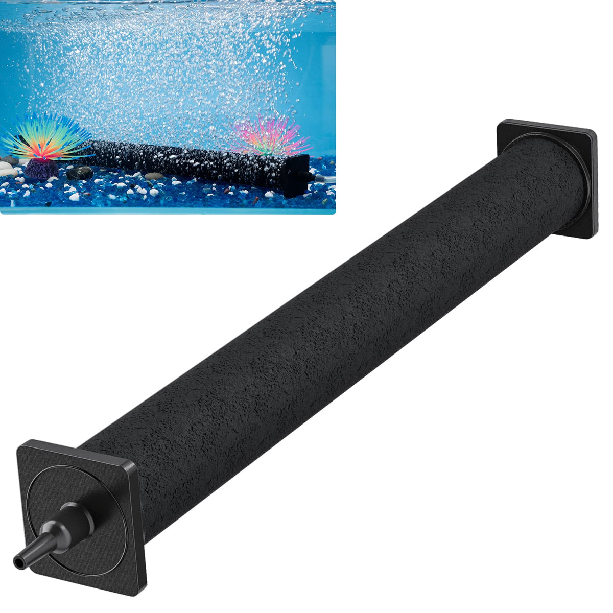 Pawfly 16-inch air stone cylinder diffuser with dense bubbles for large aquariums.