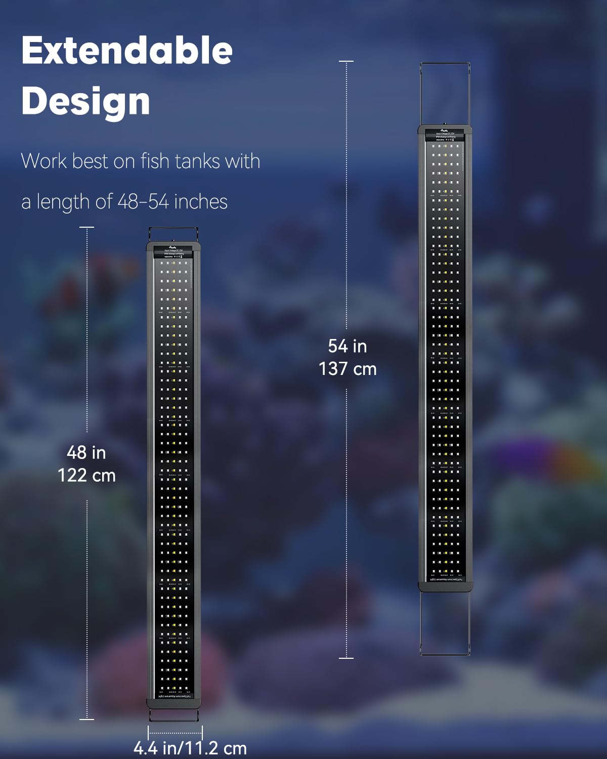 Pawfly 48-54 inch tank setup for balanced reef lighting